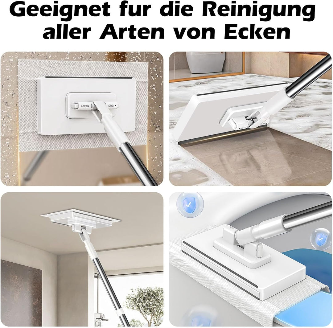 Masthome Wischmopp mit Druck-Klemm-System, Zero Touch EIN-Knopf-Wechsel Wischmopp, Bodenwischer mit