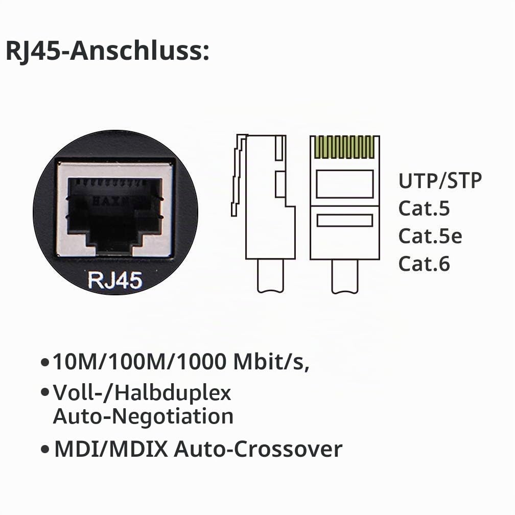 10Gtek® Gigabit Ethernet Medienkonverter, mit Built-in 1Gb Multi-Mode SC Transceiver, Multi-Mode Dua