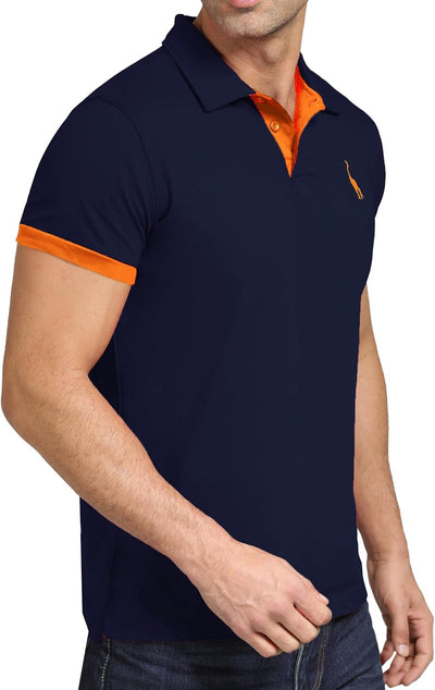 GLESTORE Poloshirt Herren Männer Hemd Herren Kurzarm Shirt Sommer M A1-marine, M A1-marine