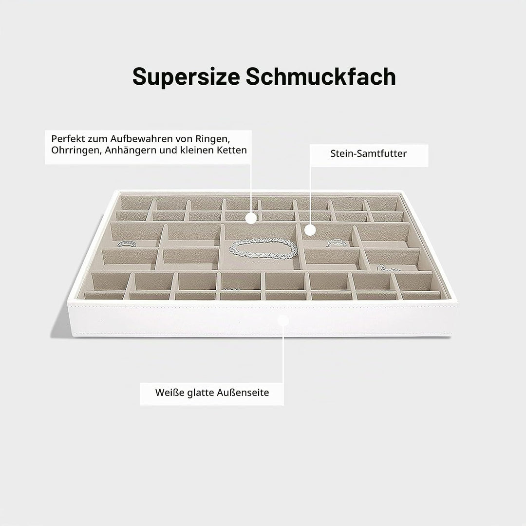 Stackers Schmuckkästchen Supersize aus Kunstleder Grau, Grau