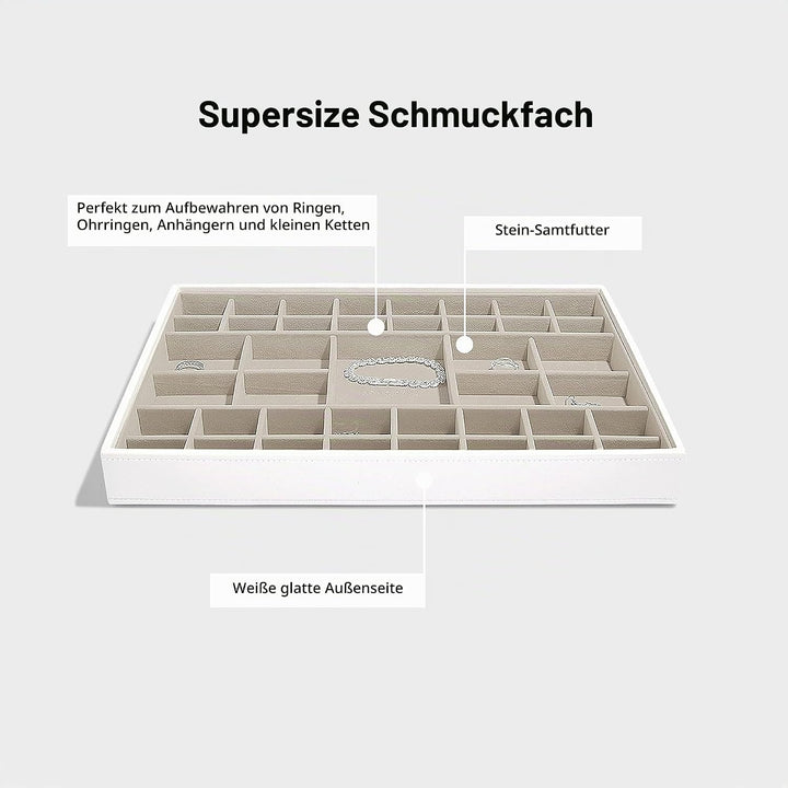 Stackers Schmuckkästchen Supersize aus Kunstleder Grau, Grau
