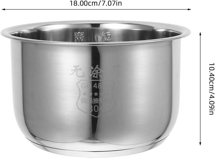 Cabilock Kitchenware Reiskocher-topf Ersatztopf 1 6 L Antihaftbeschichteter Innentopf Aus Edelstahl