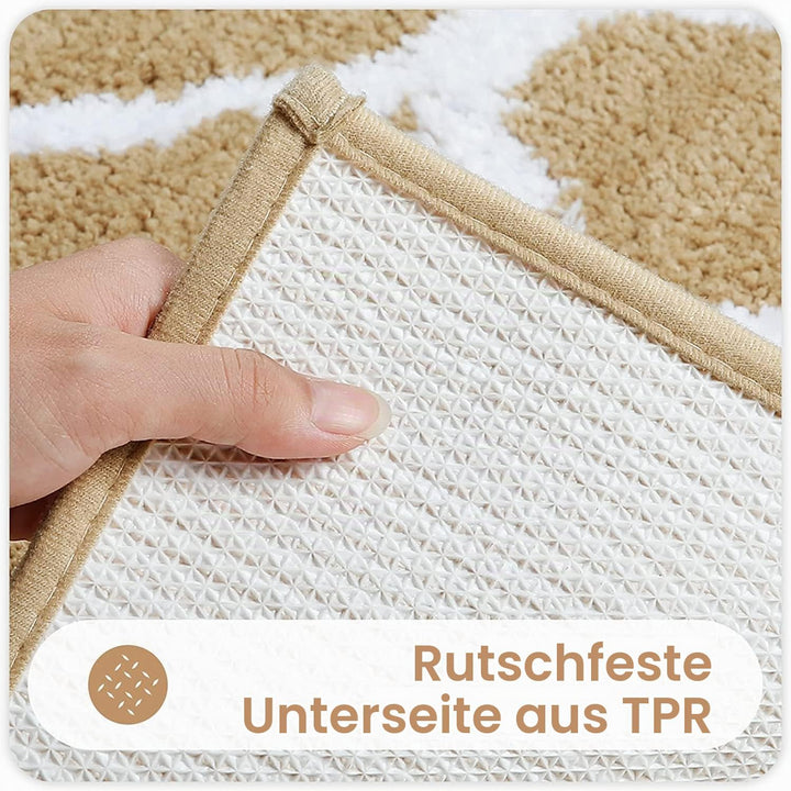 Homaxy rutschfest Badematte Badezimmerteppich Waschbar Hochflor Badteppich Flauschige Mikrofaser Bad