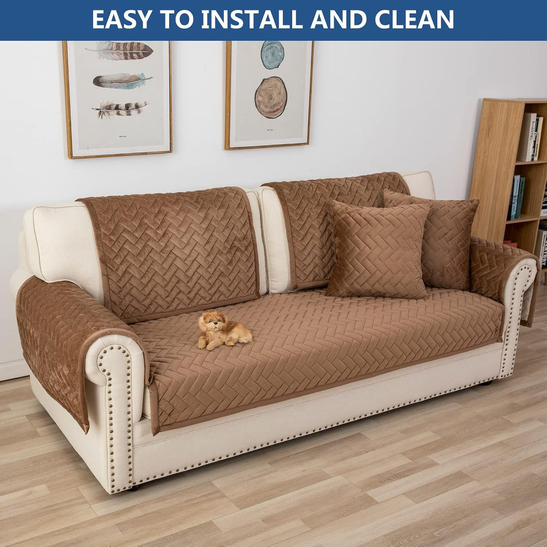 Eismodra Dekokissen,Sofabezug 3 Sitzer,Anti-Rutsch-Couch Überzug für L Form Sofaschoner Chaiselongue