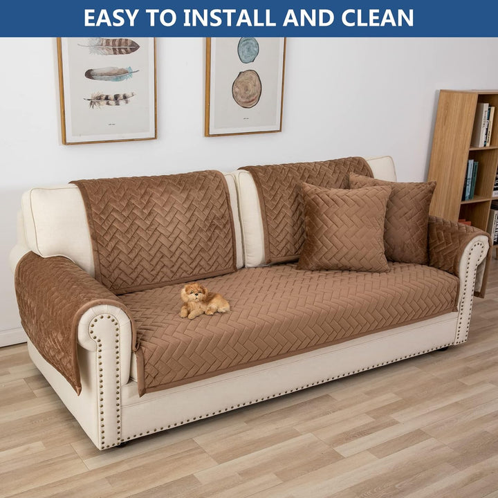 Eismodra Sofa Überzug,Sofabezug 3 Sitzer,Anti-Rutsch-Couch Überzug für L Form Sofaschoner Chaiselong