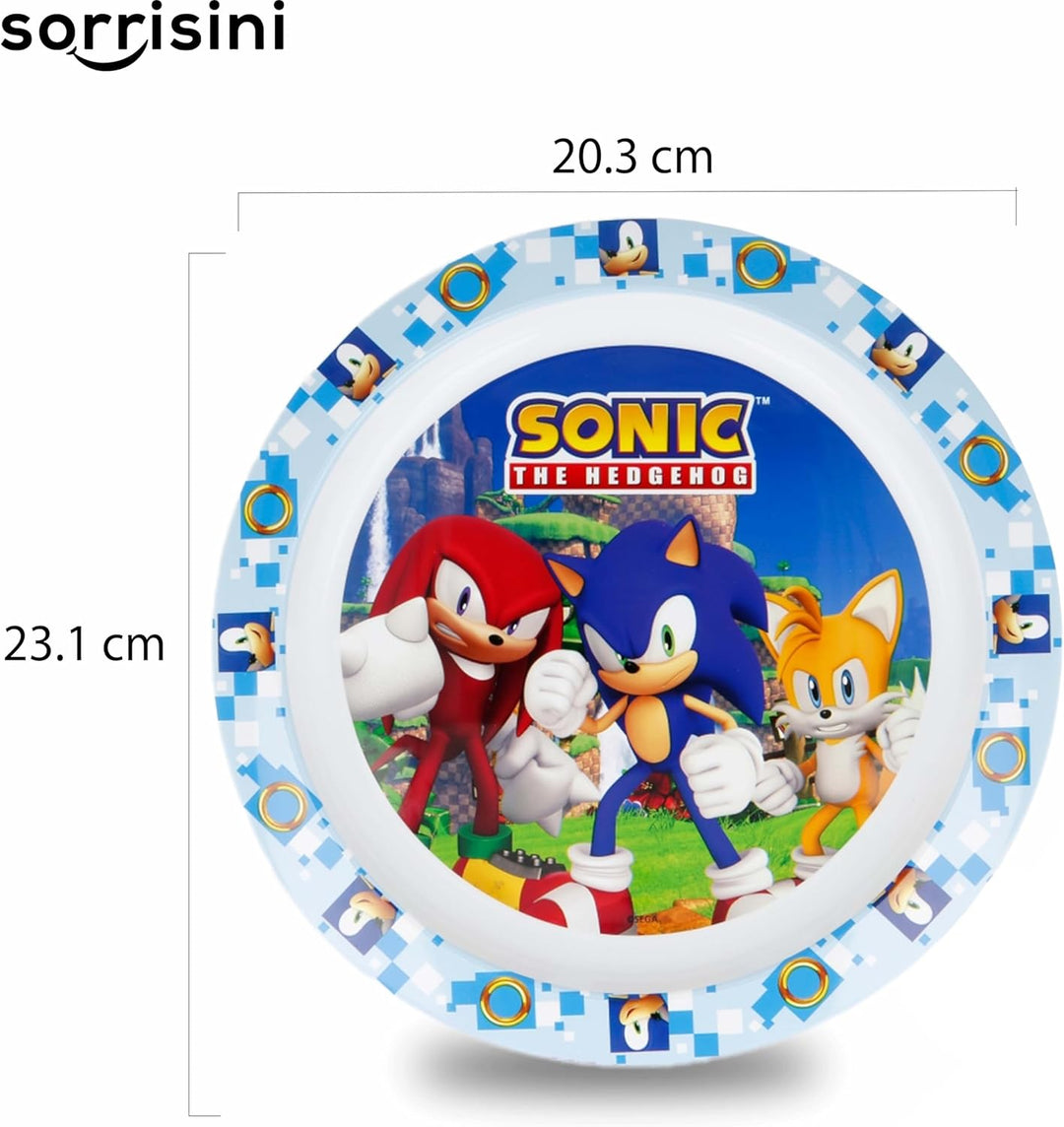 Kindergeschirr Set Sonic, Wiederverwendbares geschirr Set, Kinder Essgeschirr Plastik Microwaveable