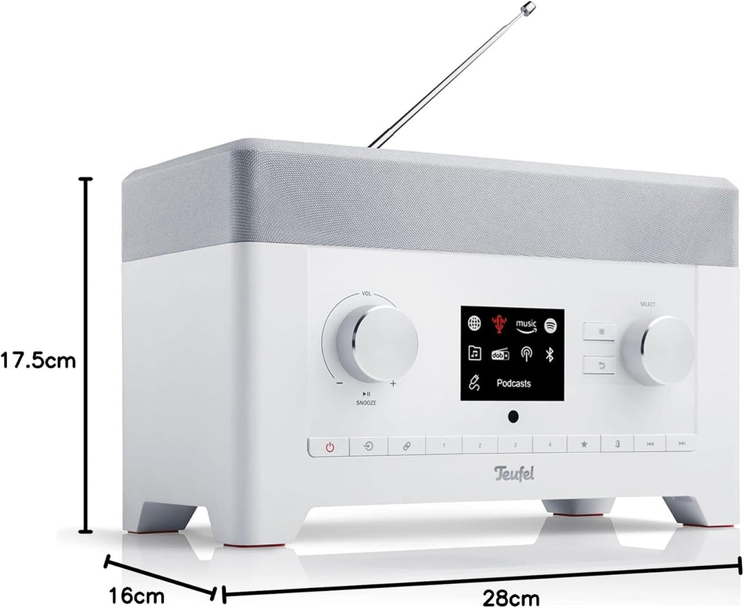Teufel Radio 3SIXTY DAB+ Internet Radio Stereo Lautsprecher Musik 360-Grad-Sound Dank Dynamore Bluet
