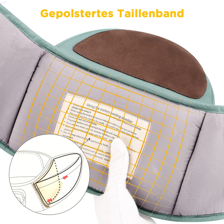 GAGAKU Baby Hüftsitz Leichte Taille Hocker 4 Tragepositionen für Kinder 0-36 Monate Neugeborenes - H