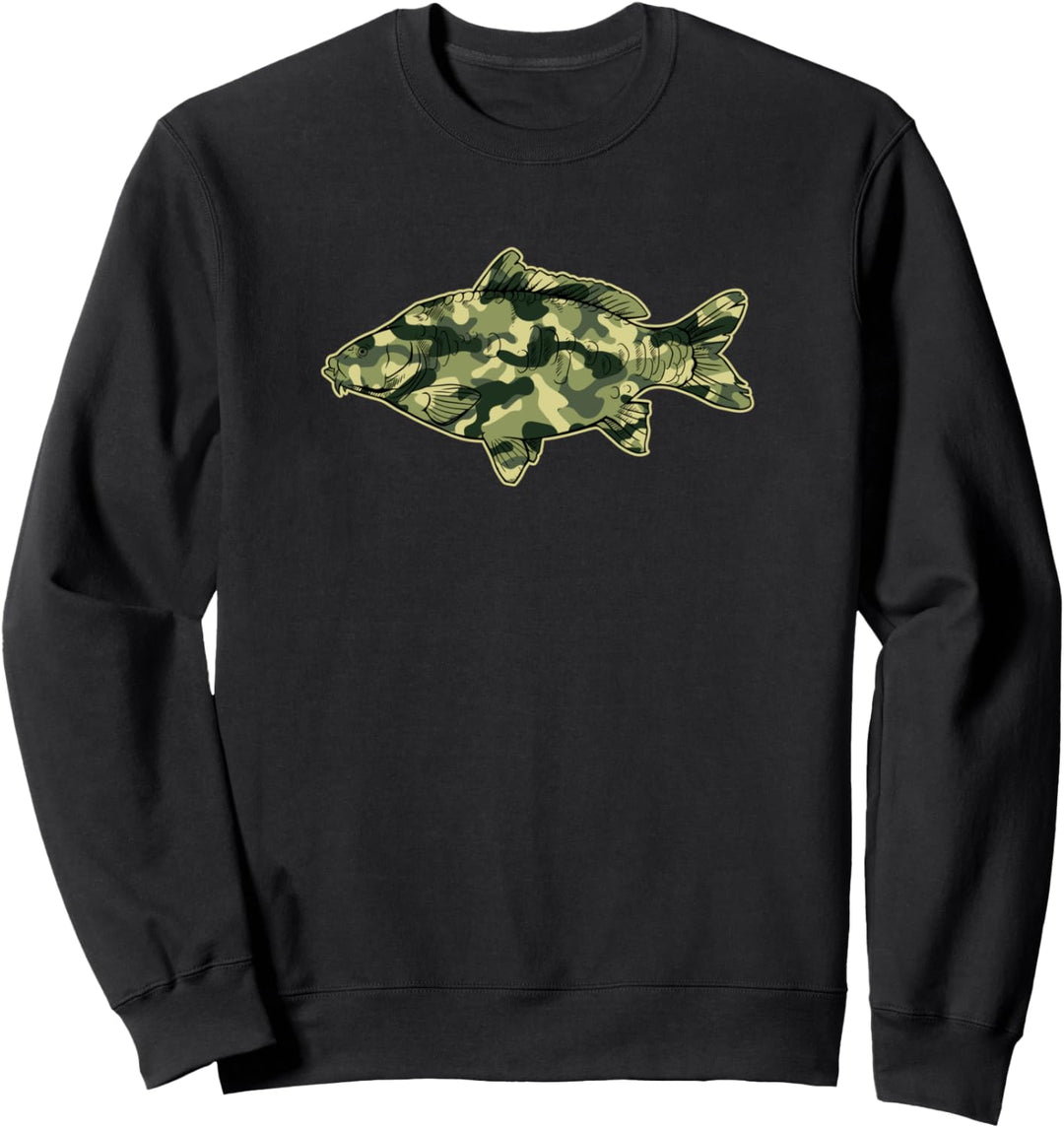 Karpfenangeln Motiv Flecktarn Angler Karpfenangler Karpfen Sweatshirt