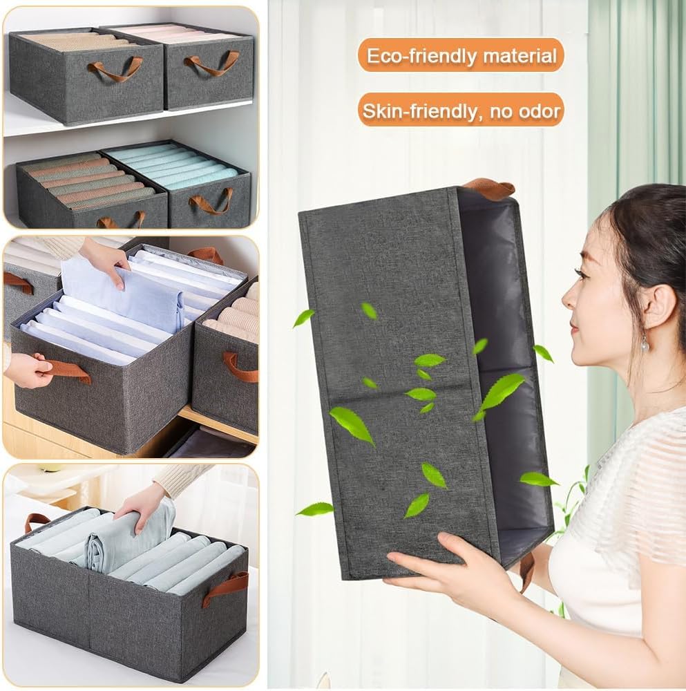 Aufbewahrungsbox Stoff 4er Set, Stoffboxen Aufbewahrung, Zusammenklappbarer, Gross Aufbewahrungsboxe