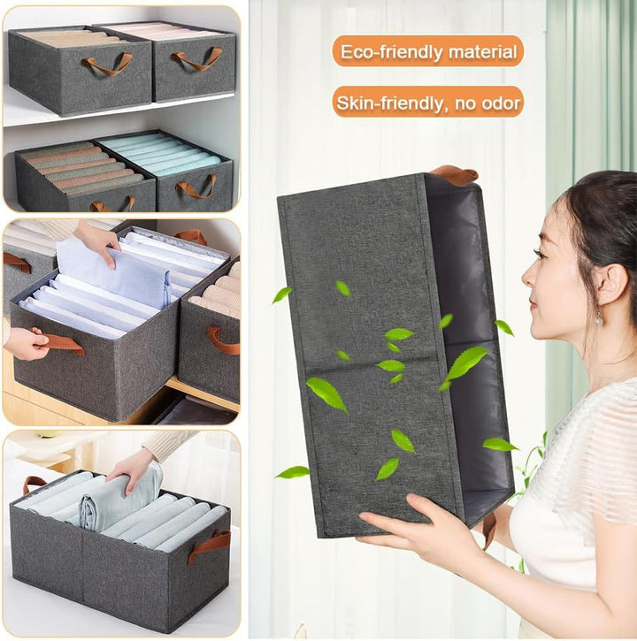 Aufbewahrungsbox Stoff 4er Set, Stoffboxen Aufbewahrung, Zusammenklappbarer, Gross Aufbewahrungsboxe