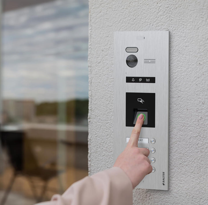 Balter EVO-HD Video Türsprechanlage mit Fingerprint, Video Türklingel, 2 Familienhaus, 1x 7 Zoll Mon