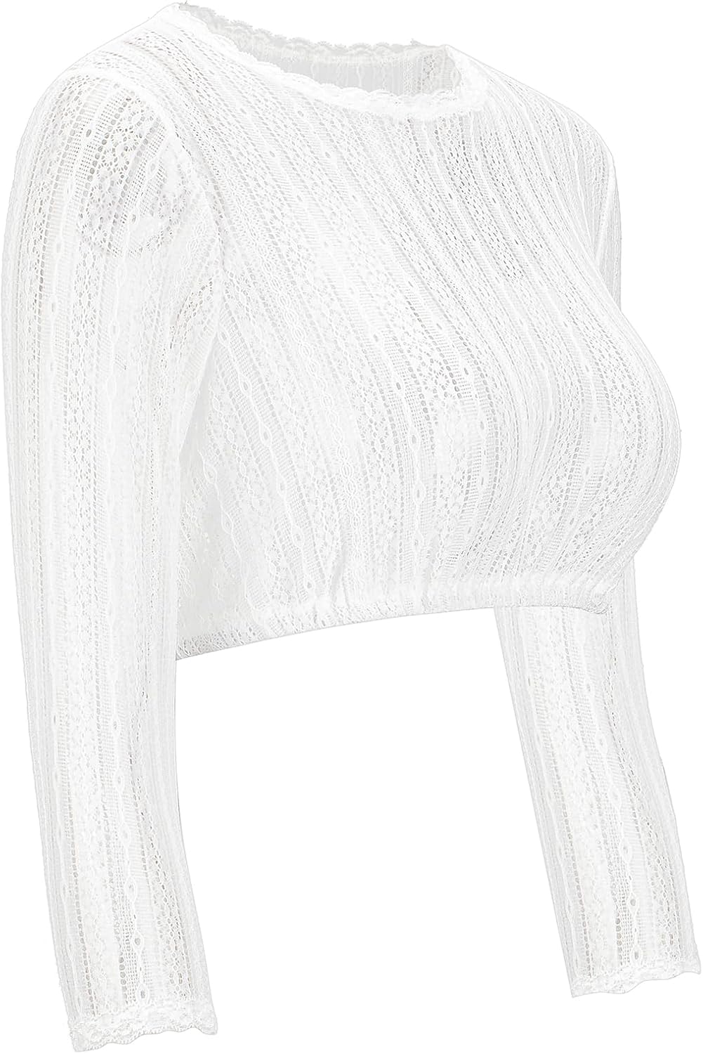 Kelliar Dirndlbluse Damen Trachtenbluse Creme Dirndl Bluse für Bavarian Oktoberfest 36 Creme-017, 36