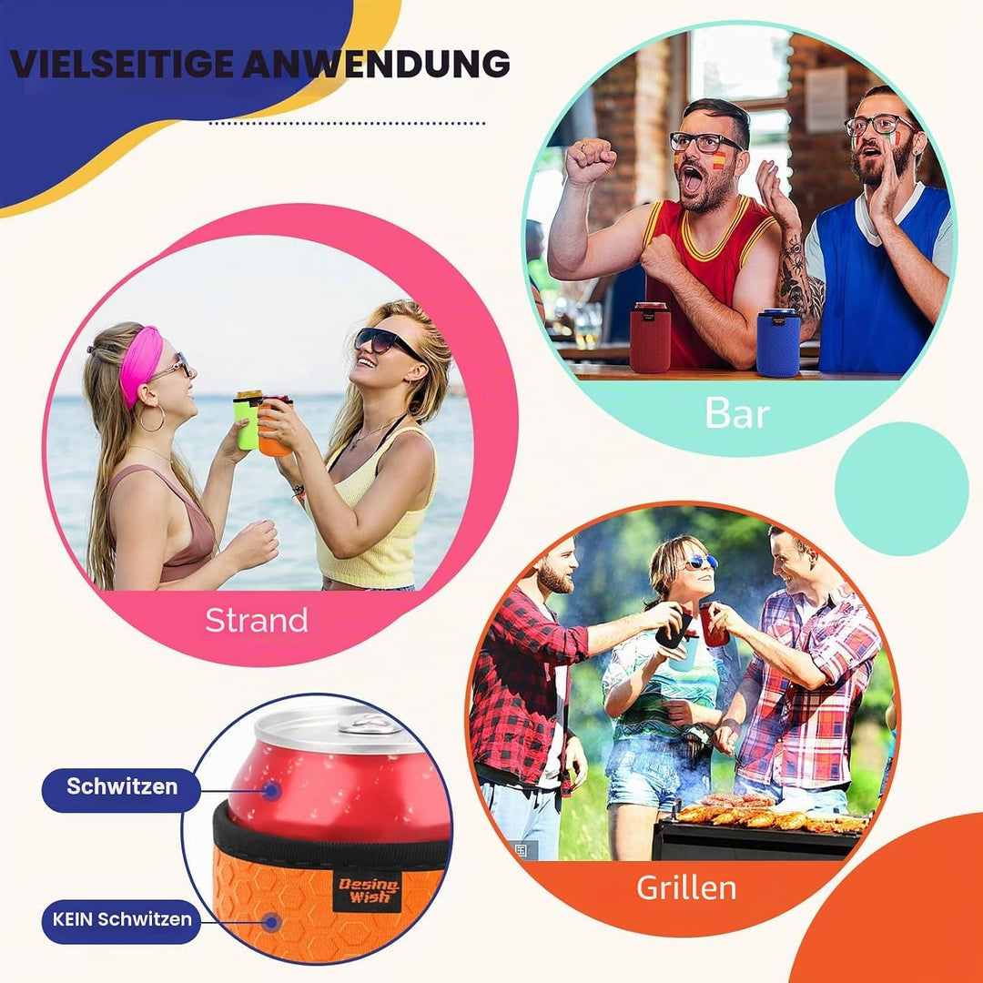 6 Stück 12oz Standard Neopren Dosenkühler Isolierte Bierdosenabdeckung Wiederverwendbare Dosenhülle