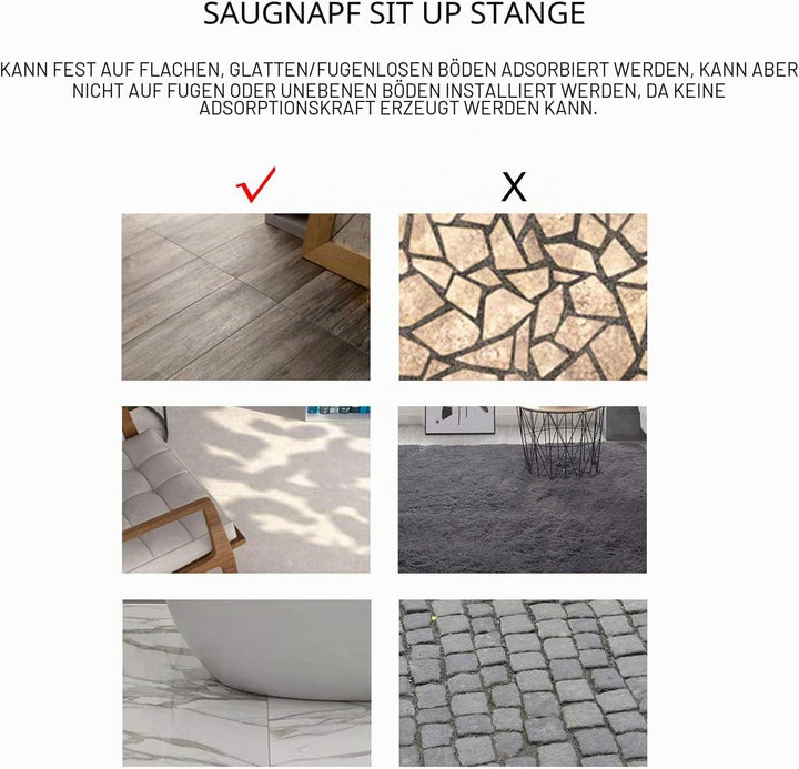 OUQIWEN Tragbare Sit-Up-Bar,Sit-Ups Assistent Gerät,Selbstsaugung Sit up-Bar,Multifunktionale Baucht