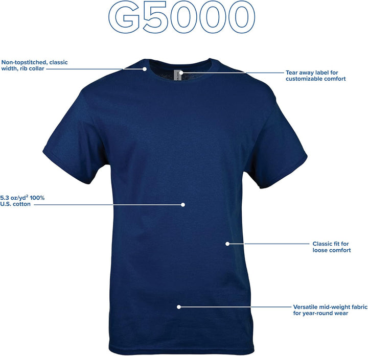 Gildan Unisex T-shirt aus Schwerer Baumwolle Mehrfarbig ,Stil G5000 T-Shirt XXL Marineblau (10er-pac