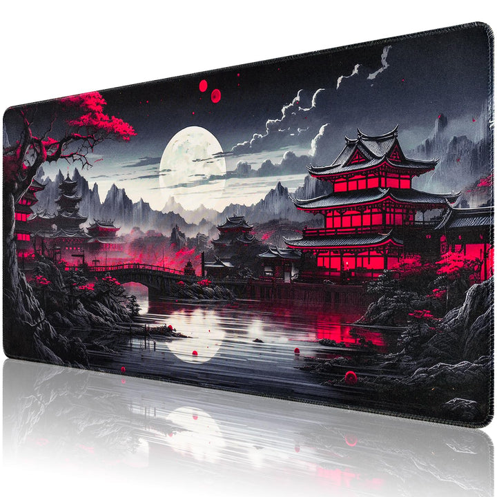 Mousepad XXL, Japanische Kunst Mauspads,1200x600mm Überdimensionales rutschfeste Gummimatten Gaming-