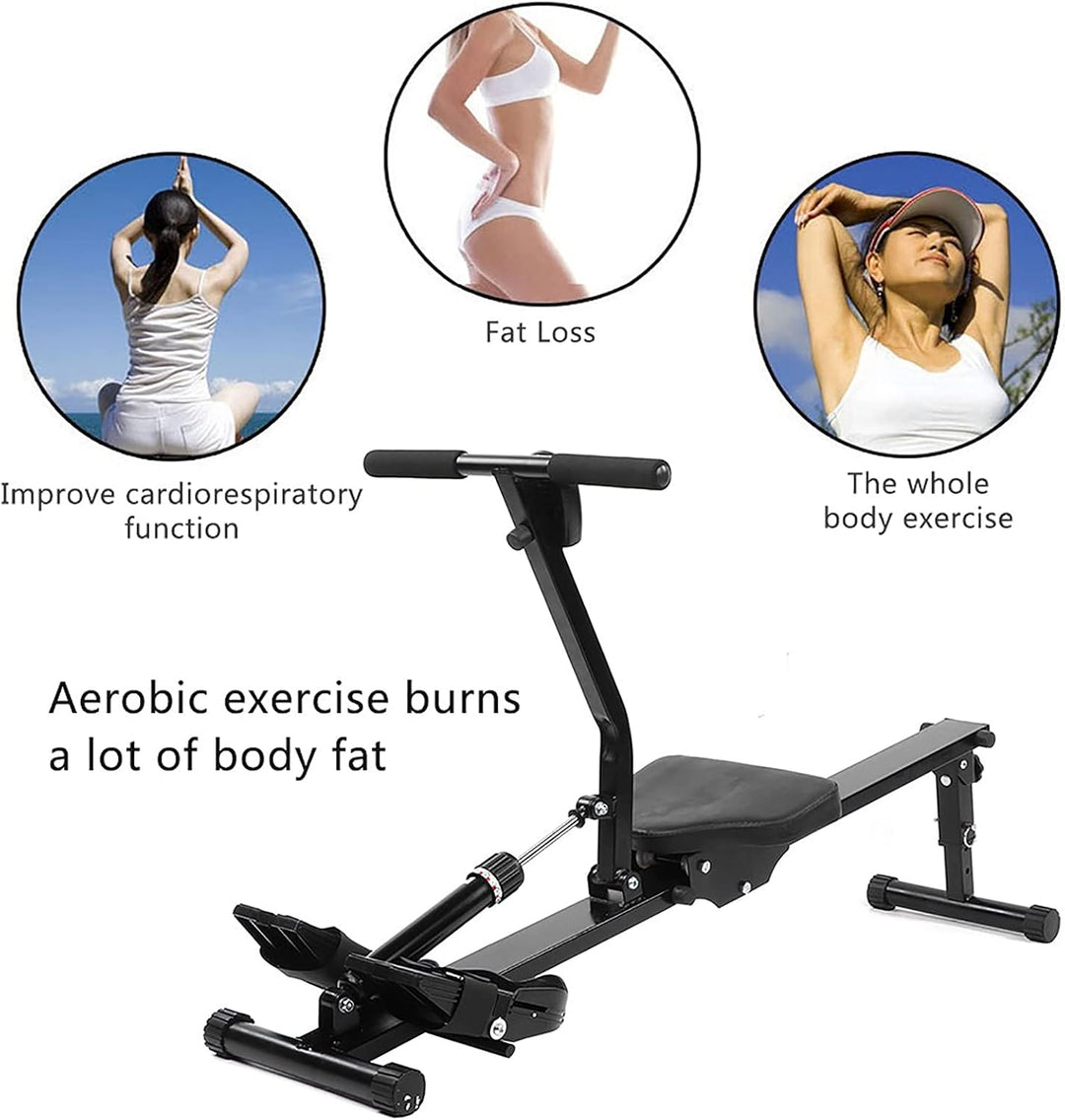 lyrlody Rudergerät Faltbar mit Magnetbremssystem, Digitaler Fitness-Rudermaschine, Einstellbarer Wid