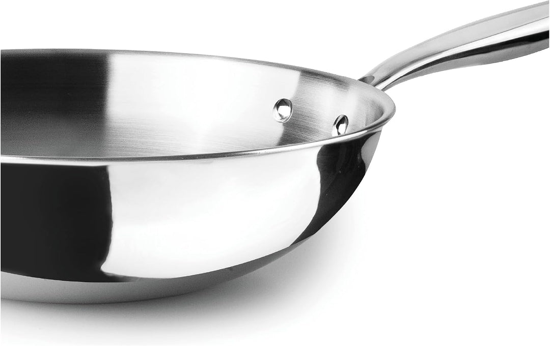 IBILI Triply Natural Wok 20 cm, Edelstahl, induktionsgeeignet, ohne Antihaftbeschichtung, 20 cm