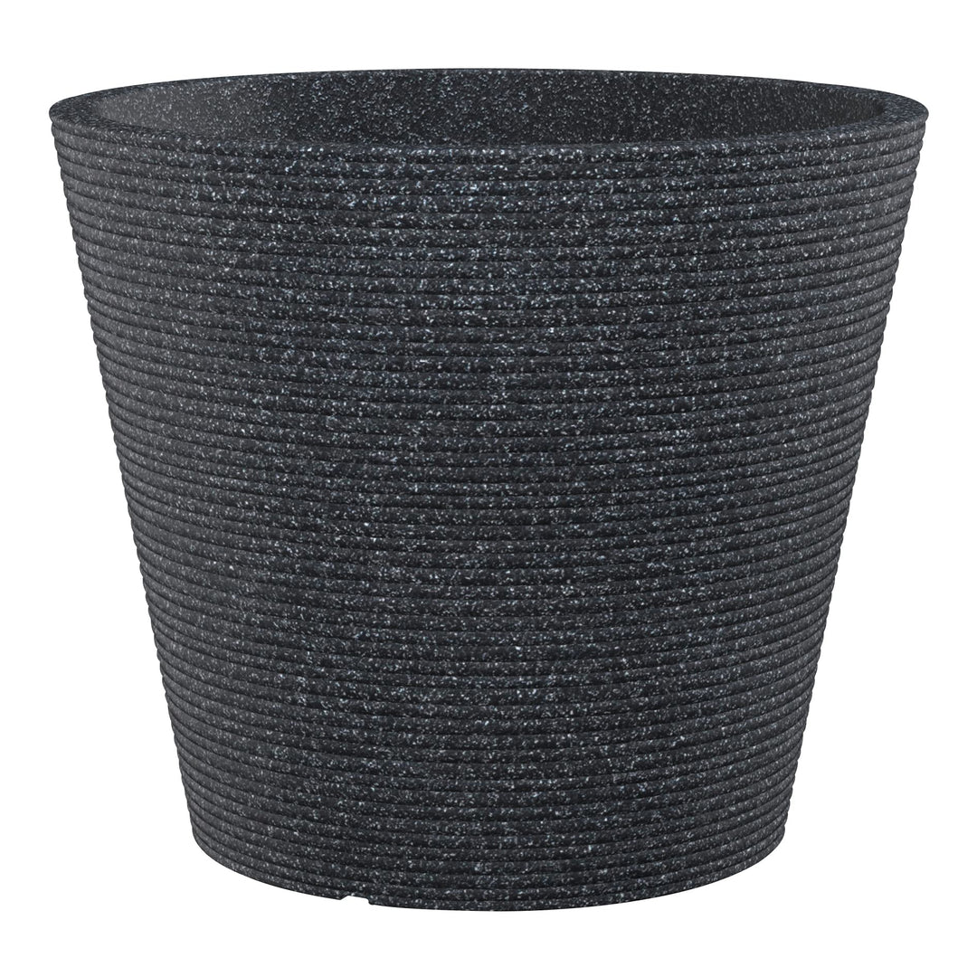 Scheurich Coneo, Pflanzgefäss aus Kunststoff, Schwarz-Granit, 49 cm Durchmesser, 39,4 cm hoch, 46 l