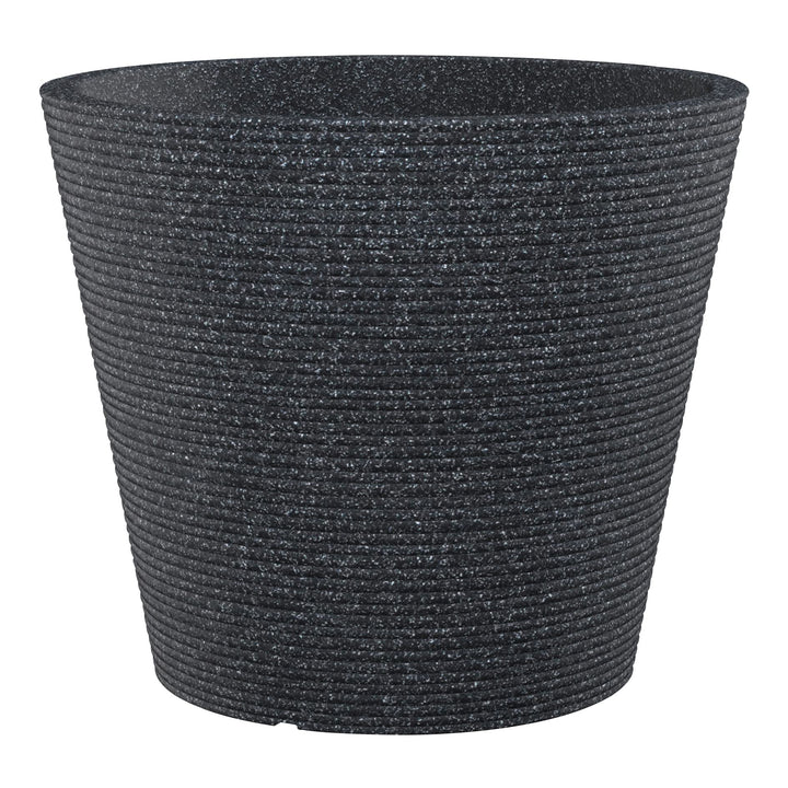 Scheurich Coneo, Pflanzgefäss aus Kunststoff, Schwarz-Granit, 49 cm Durchmesser, 39,4 cm hoch, 46 l