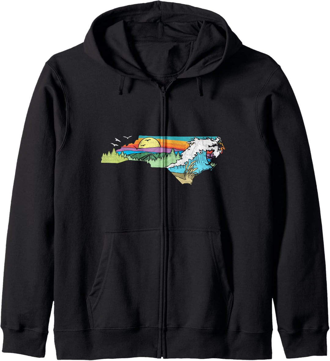 North Carolina Outdoors Retro Nature Lover Graphic Kapuzenjacke