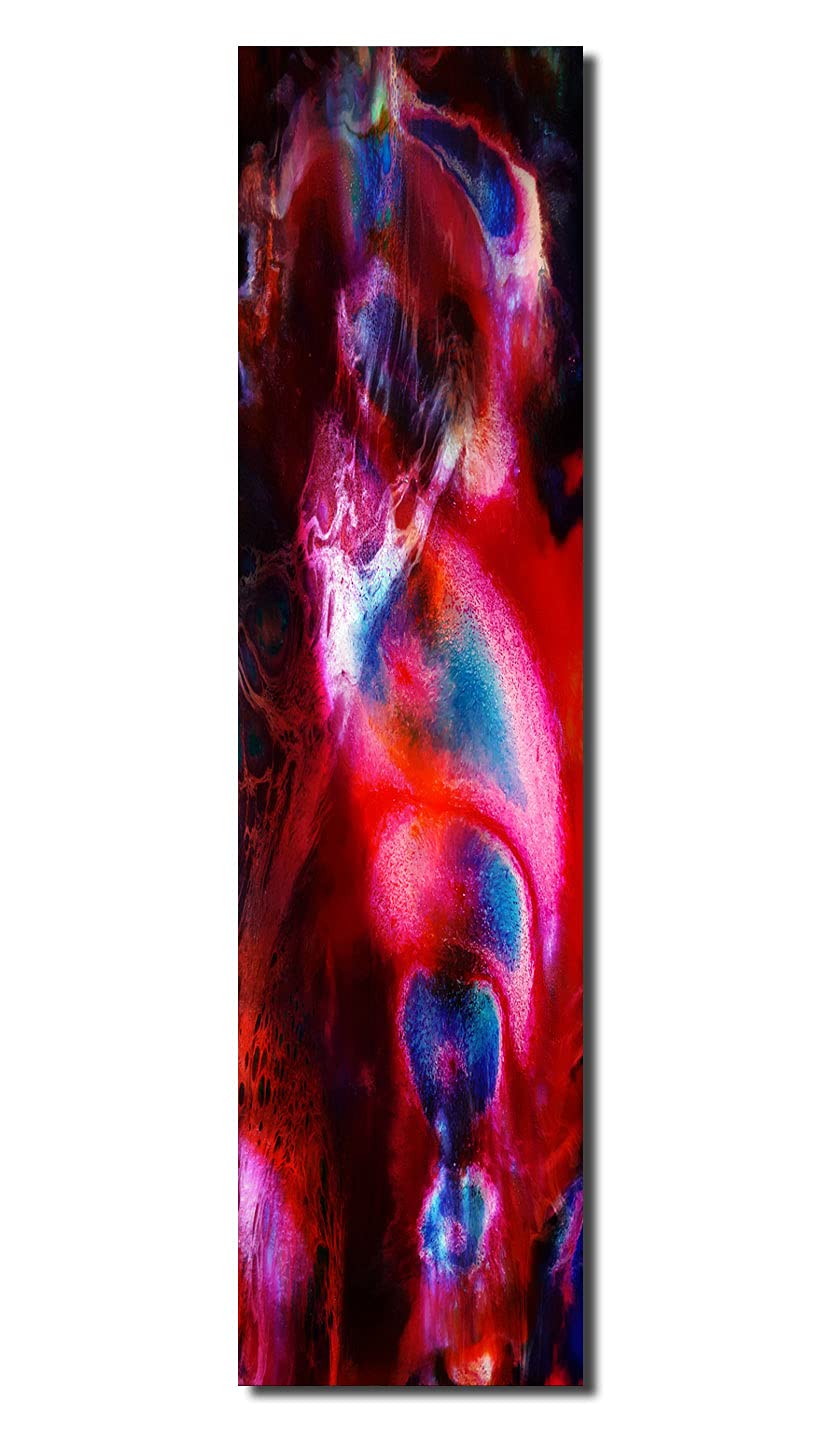 Bild auf Metall - 25 cm x 100 cm Moderne Kunst abstrakt - Kunstdruck auf leuchtend glänzenden Alumin