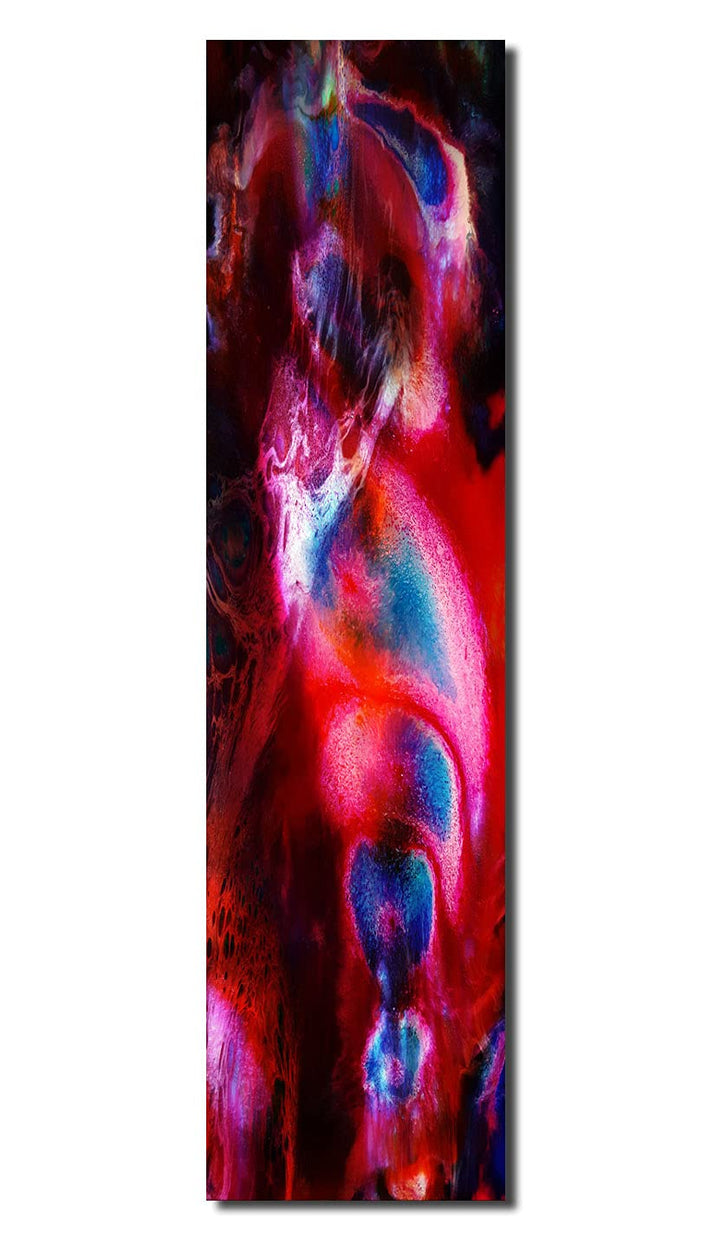 Bild auf Metall - 25 cm x 100 cm Moderne Kunst abstrakt - Kunstdruck auf leuchtend glänzenden Alumin