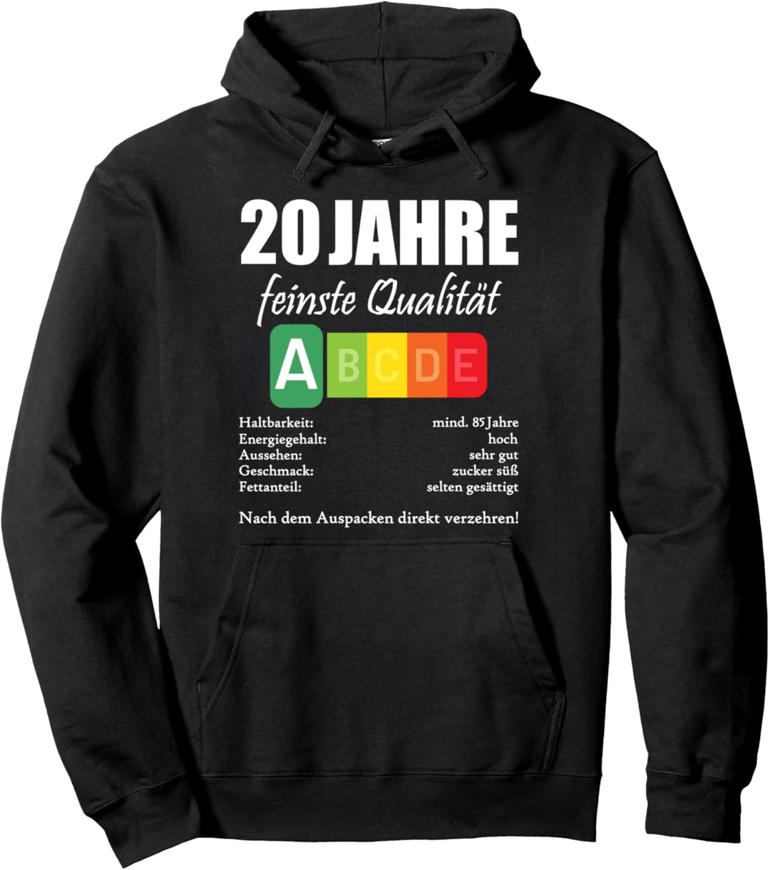 20 Jahre Sarkasmus Lebensmittelampel 20. Geburtstag Pullover Hoodie