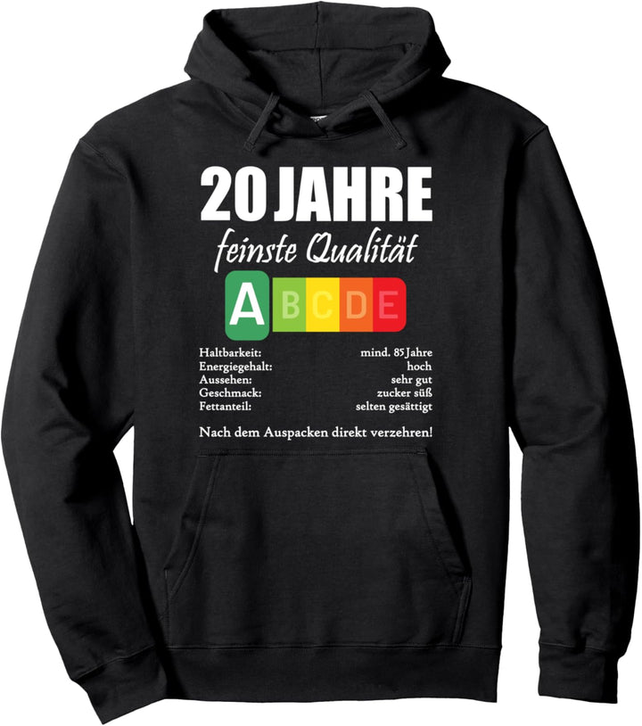 20 Jahre Sarkasmus Lebensmittelampel 20. Geburtstag Pullover Hoodie