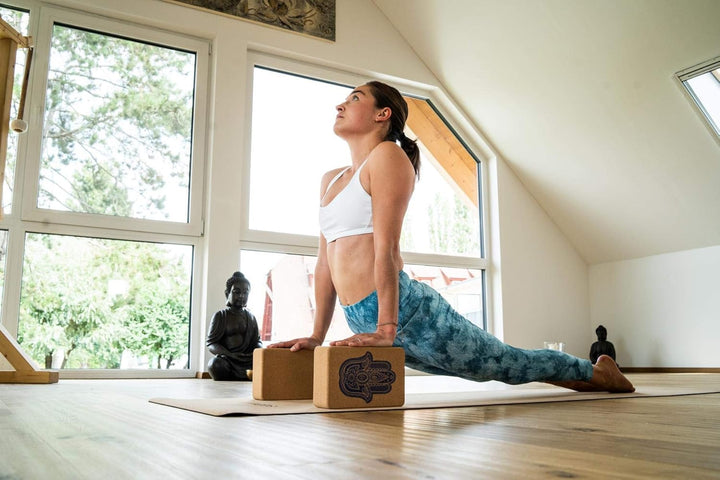 Yoga Blöcke 2er Set Kork - Yogablöcke 2 Stück - Hatha Yoga Klötze - Stabilität durch Naturkork