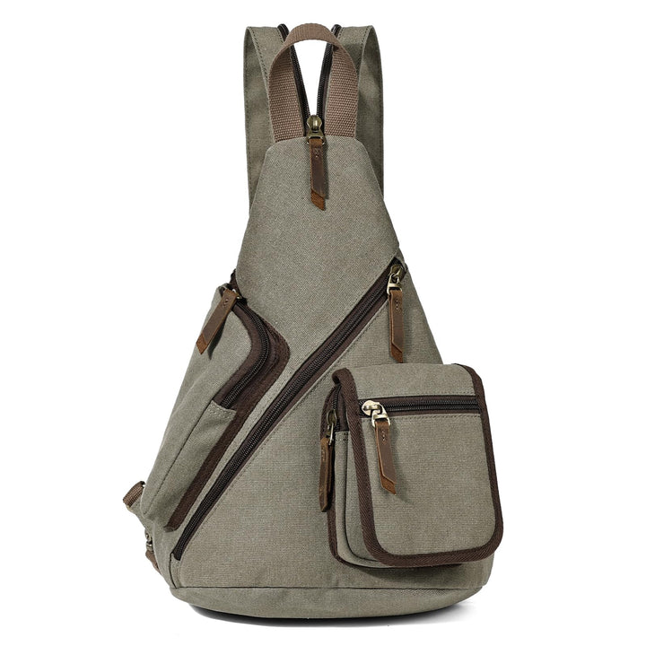 KL928 Canvas Sling Bag Herren und Damen, Crossbody Brusttasche Schulterrucksack Schultertasche Rucks