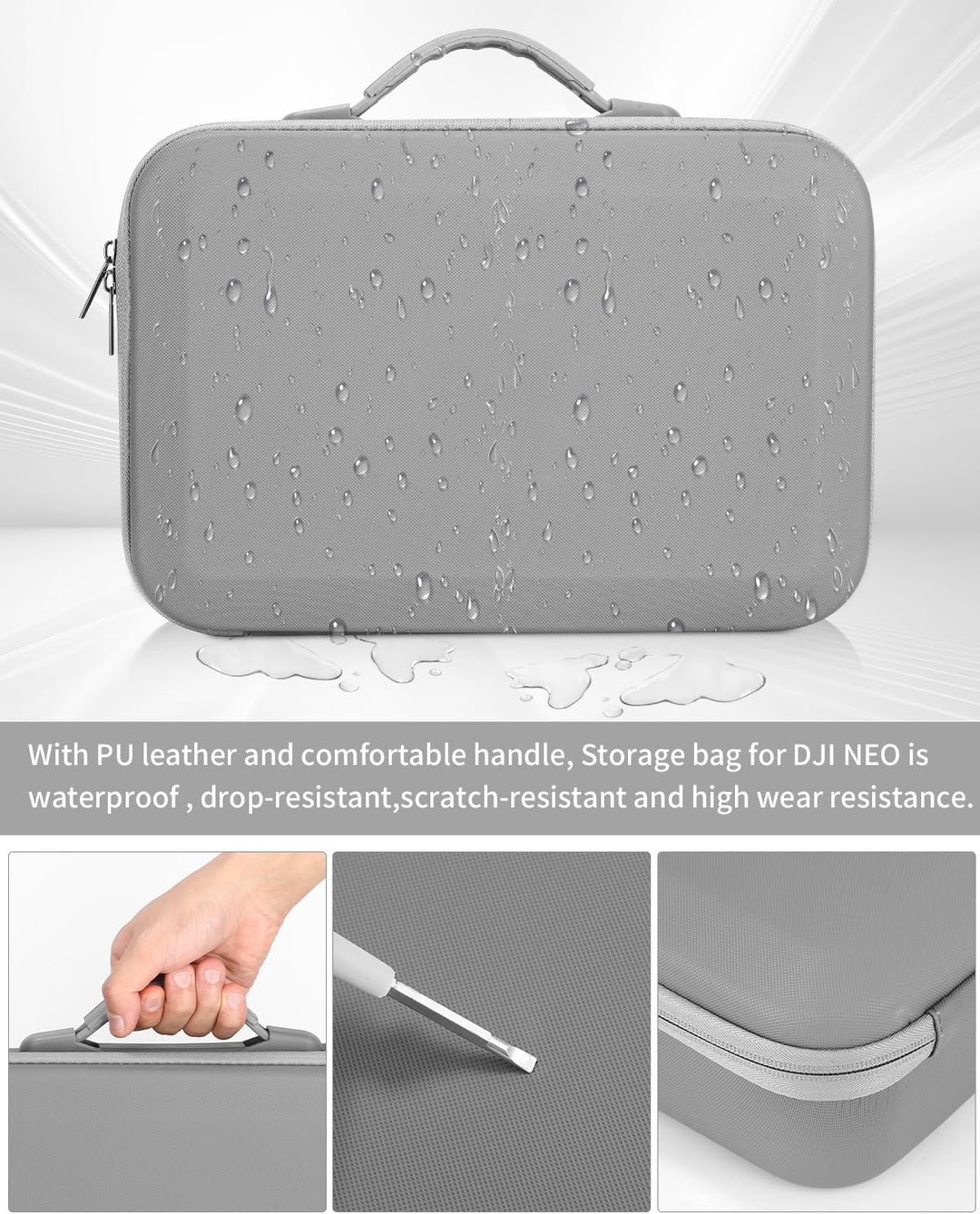Tasche für DJI Neo Drohne, Tragbare Tragetasche Aufbewahrungs, PU Reisetasche Case für DJI Neo und R