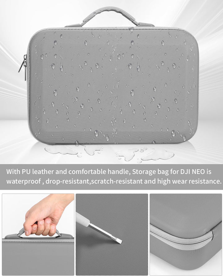 Tasche für DJI Neo Drohne, Tragbare Tragetasche Aufbewahrungs, PU Reisetasche Case für DJI Neo und R