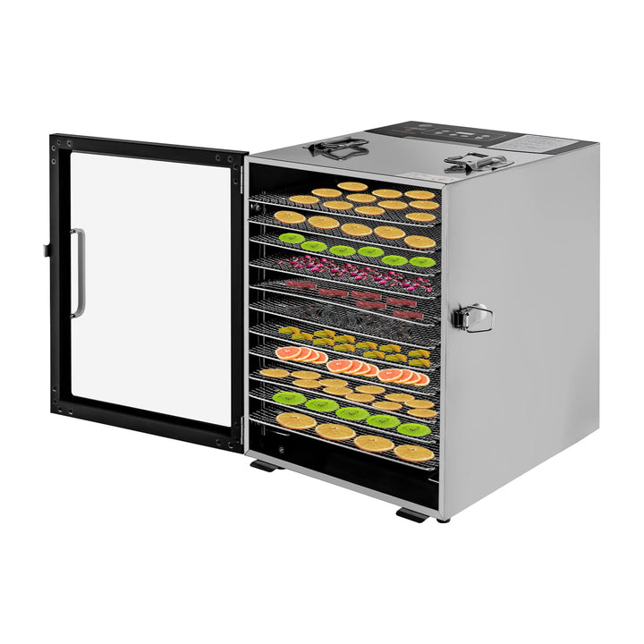 Dörrautomat Edelstahl Premium Lebensmittel Dehydrator mit 12 Einlegefächer, Lebensmitteltrockner 35-