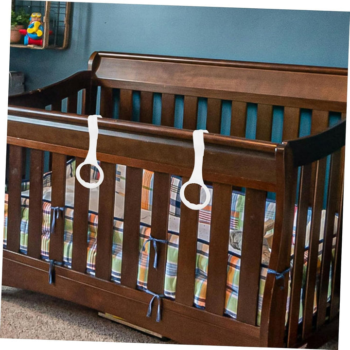 Toddmomy 2 Stück Weisse Babybett Zugringe aus Leicht und Vielseitig als Laufgitter Zubehör Einfache