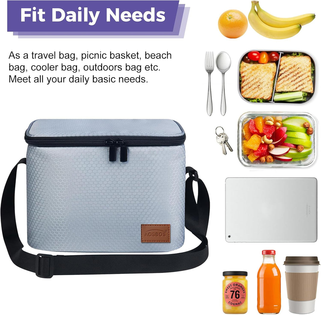 Kühltasche Klein Leicht Lunch Tasche Isoliertasche zur Arbeit Schule Faltbar Wasserdicht Lunchbag Re