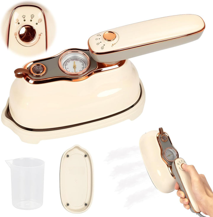 Tragbares Dampfglätter, 1200W Handheld Bügeleisen mit 200 ml Wassertank & Klappbarem Griff, 15 Sekun