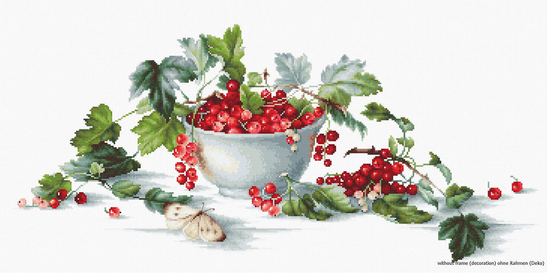 Luca-S Rote Johannisbeeren I Kreuzstichset, Baumwolle, Mehrfarbig, 49,5x22,5cm