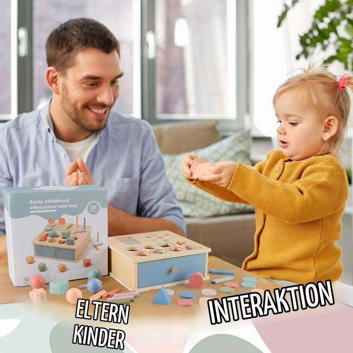 Montessori Spielzeug ab 1 2 3 Jahr, Farbe Form Sortierspiel ab 1 Jahr, Holzspielzeug Montessori ab 2