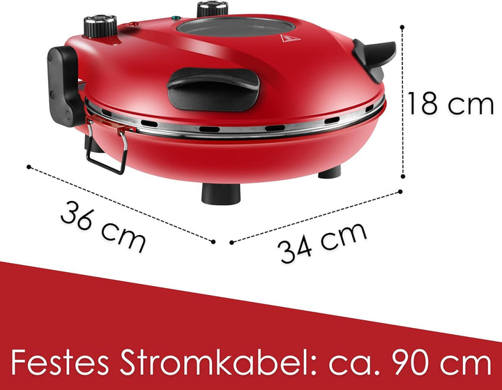 Pizzaofen elektrisch mit 32 cm Pizzastein | 390°C | Pizzabackofen | Pizza-Backstation | Elektrischer