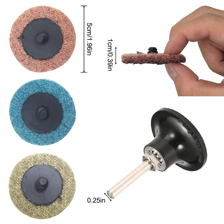 Schleifscheiben-Set, fein, mittelgross, grob, 50mm, mit 2 Stück 1/4 Zoll Padhalterschaft, AFUNTA Obe