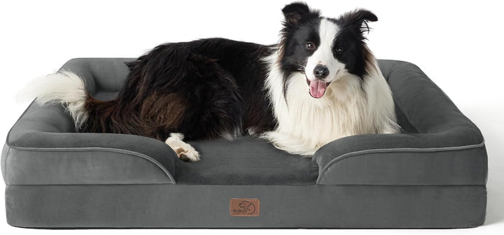 BEDSURE orthopädisches Hundebett Ergonomisches Hundesofa - 89x63 cm Hundecouch mit eierförmiger Kist