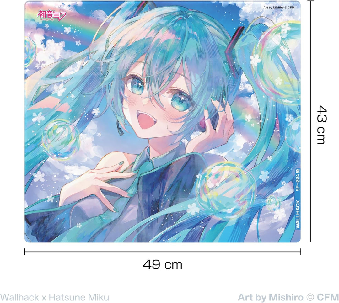 Wallhack x Hatsune Miku Glas Gaming-Mauspad – Kollaborationsedition SP-004 | Sommer-Miku-Design | Pr