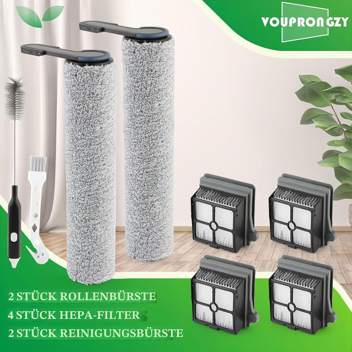 2 Bürstenrollen 4 Filter Ersatzteile für Tineco Floor One Stretch S6/S6 Stretch Lite/Switch S7 Stret