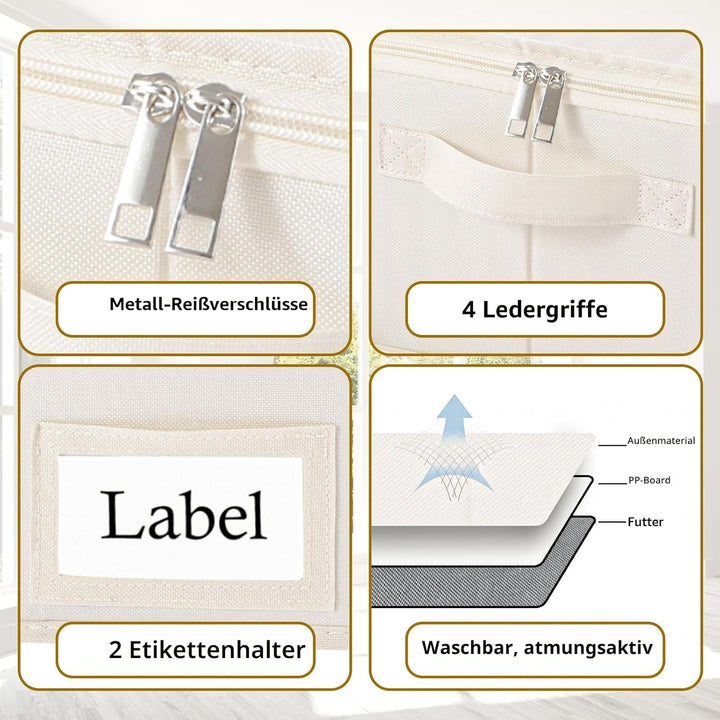 Yawinhe Faltbarer Unterbett-Aufbewahrungskorb mit Deckel, Aufbewahrungstasche Unterbettkommode mit L