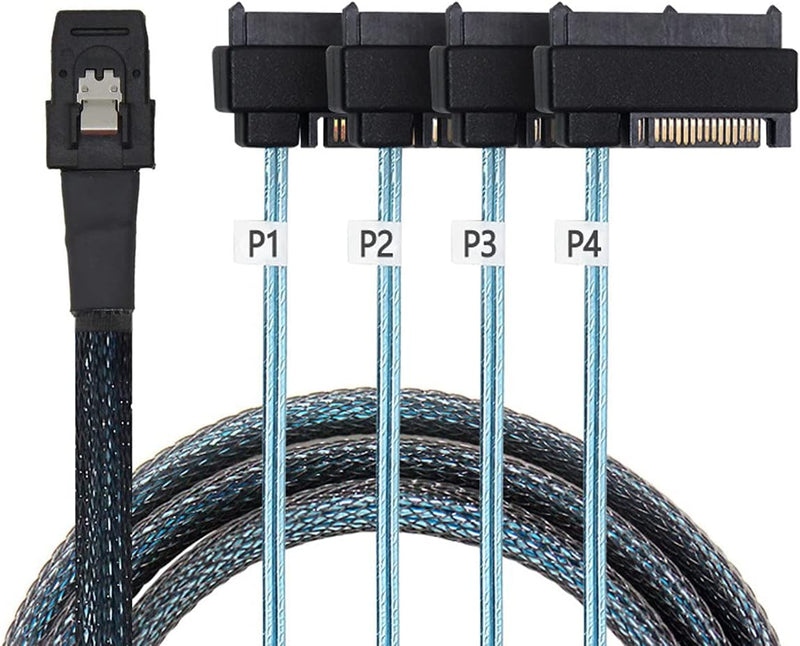 NFHK Internal 36 Pin Mini SAS SFF-8087 Host to 4 SFF-8482 Target SAS Hard Disk and IDE Power Cable 5