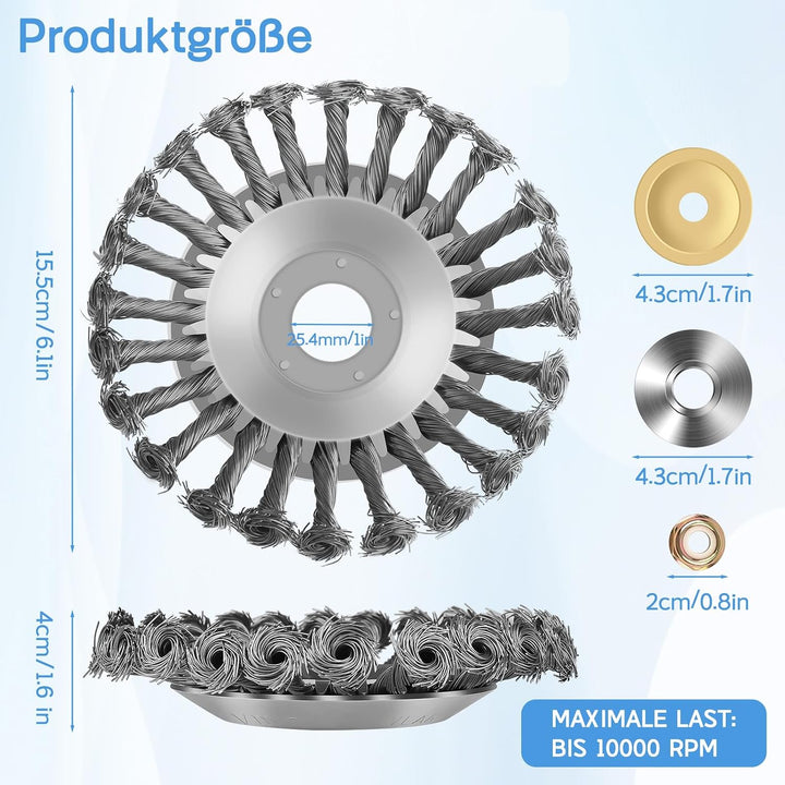 Lvelfe Professional Unkrautbürste, Unkrautbürste Freischneider mit 25.4 mm Durchmesser, Hochwertige