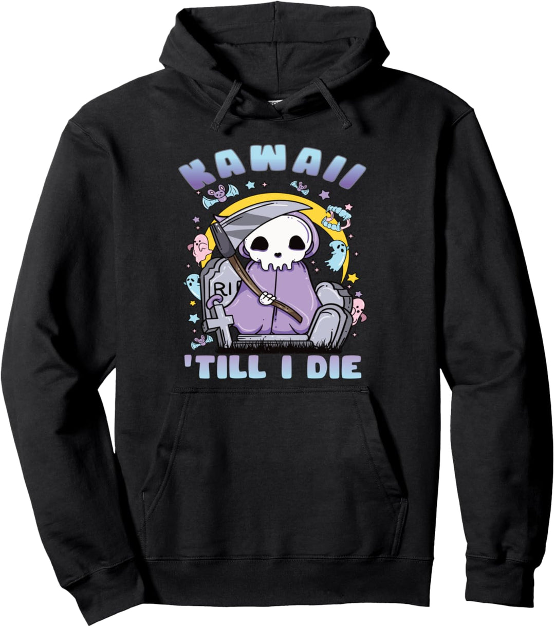Kawaii 'Till I Die Grim Reaper Pullover Hoodie