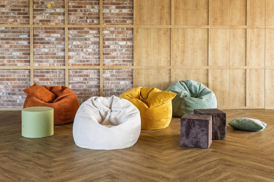 Ecopuf Pouf Hocker Roller - Gepolstert Sitzhocker aus Kunstleder - Ultraleicht - Abnehmbaren Bezug B